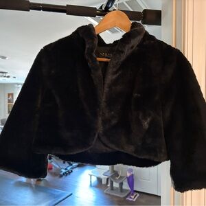 Laundry By Shelli Segal Black Faux Fur Cape